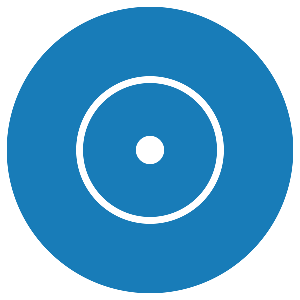 Blue and white icon representing a target