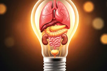 lightbulb with human organs