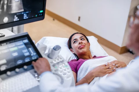 Patient getting ultrasound at the medical school