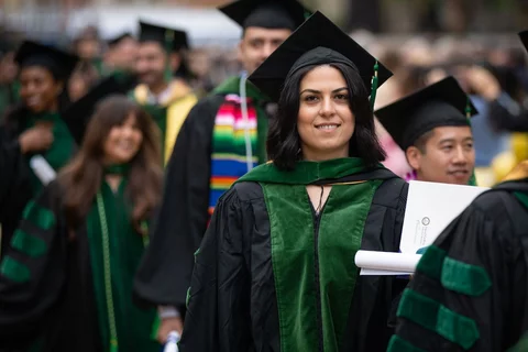 Medical school students at graduation