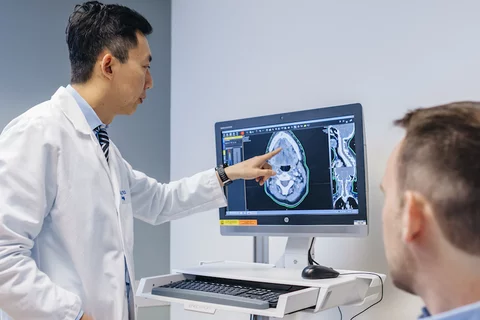 Doctor and patient in clinic