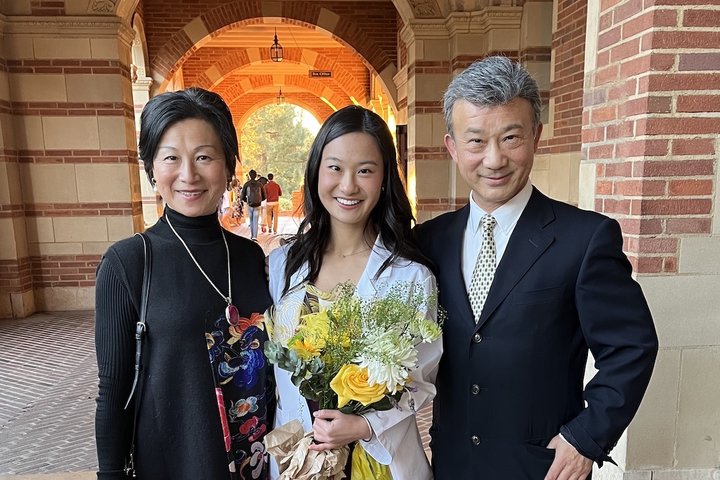 Medical student Chelsea Pan, pictured here with her parents at her White Coat Ceremony, shares her story of becoming a doctor 