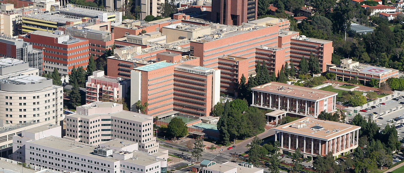 Aerial view of UCLA's lower medical school campus